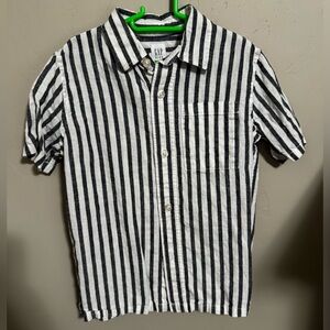 GAP Kids Monochrome Striped Button-Down Shirt